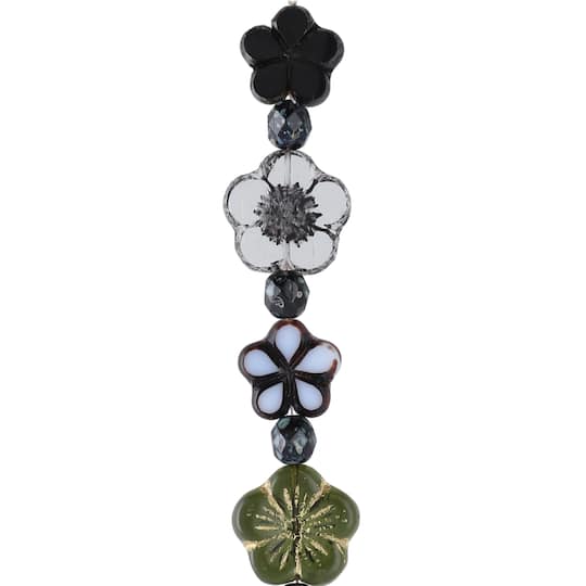 Black Tea Czech Glass Flower Bead Mix by Bead Landing&#x2122;